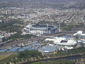 Melbourne Park from above