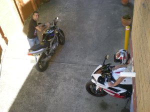 Alex B and Ely and their motobikes
