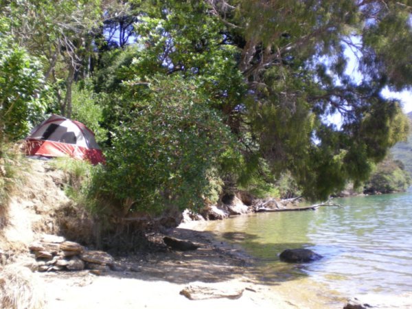 Our secluded campsite on Aussie Bay 