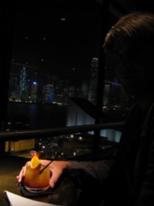 Enjoying a drink and the view @ Sky Lounge in Sheraton 