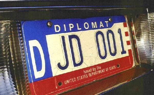 diplomat's license plate