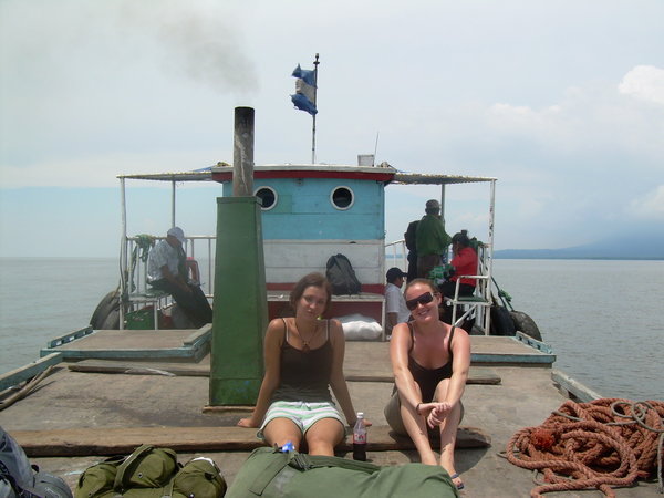 on the ferry (tug boat) across to Isle de Ometepe