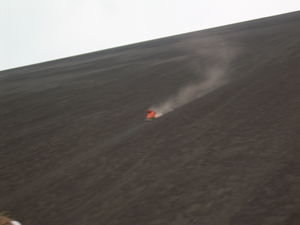 Bec racing down Cerro Negro
