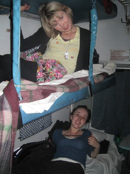 Veronica & Jess on the overnight train