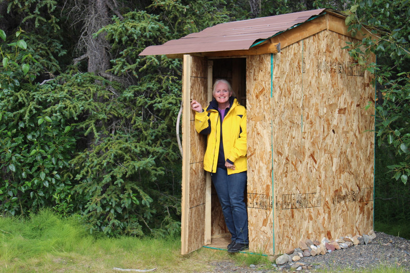 She said she would never us an outhouse, but she did