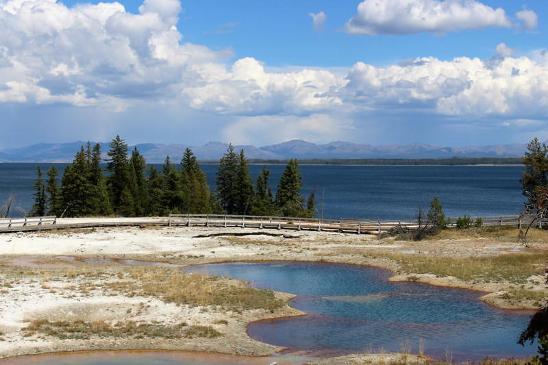 Yellowstone Lake and part of the West Thumb Geyser Basin