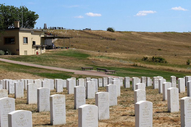 Looking up from the Custer Battlefield National Cemetery to Last Stand Hill