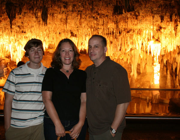 family in cave