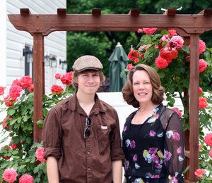 Mom and Son with roses