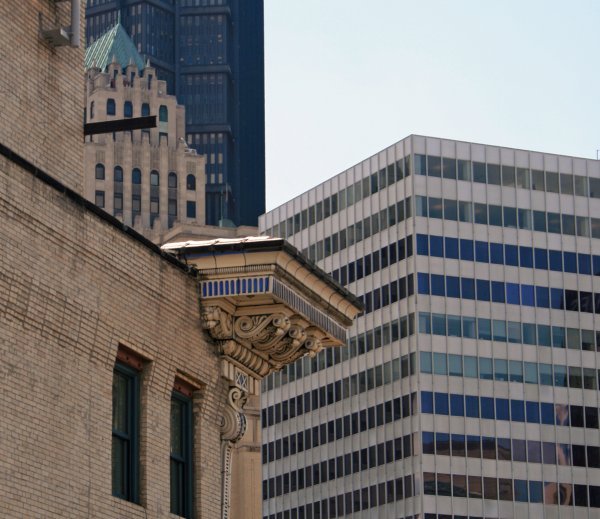 old and new buildings