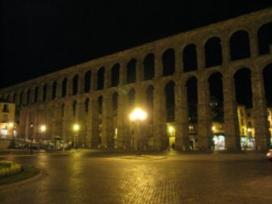 Aqueduct at night
