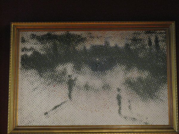 Painting of Paris scene, but camera begins to pick up the eye.