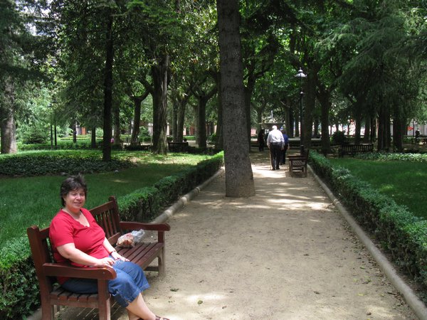 Public park in Olot...stop for lunch
