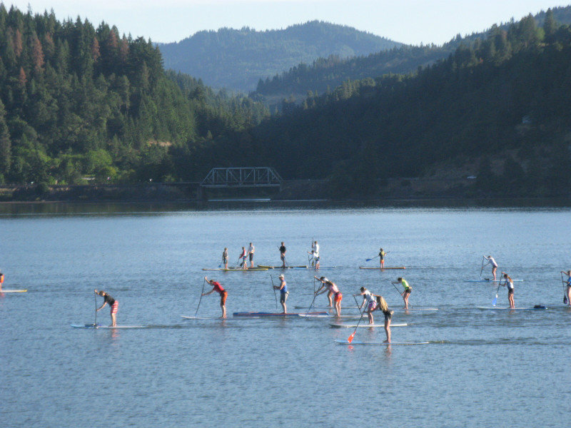 Paddle boarding on Columbia River