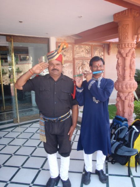 The welcome guys at the orchha resort