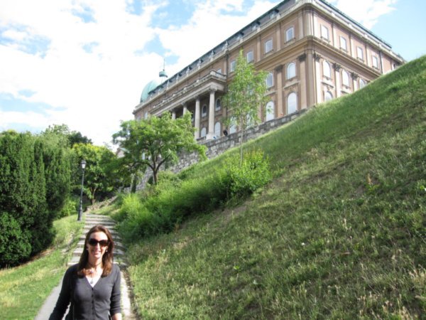 Susan in front of Buda Castle