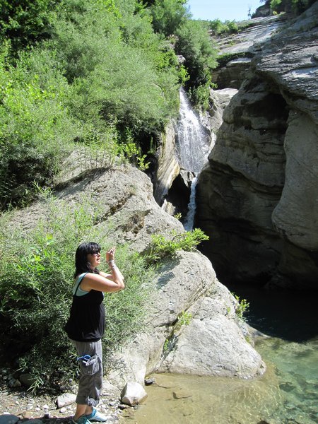 Barbara Ann diving into the waterfall (not!)