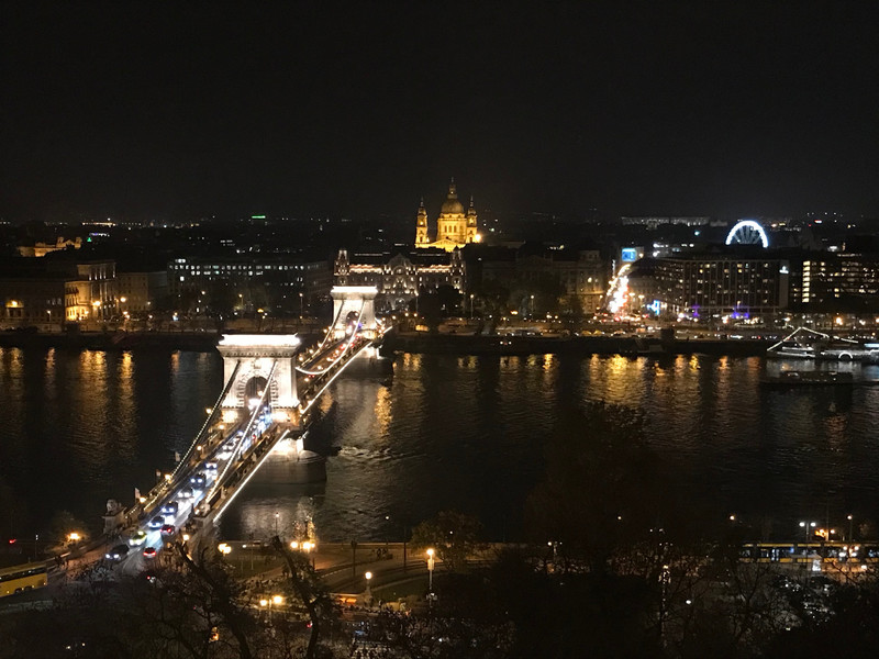 Views of the Danube River at night made me feel nostalgic