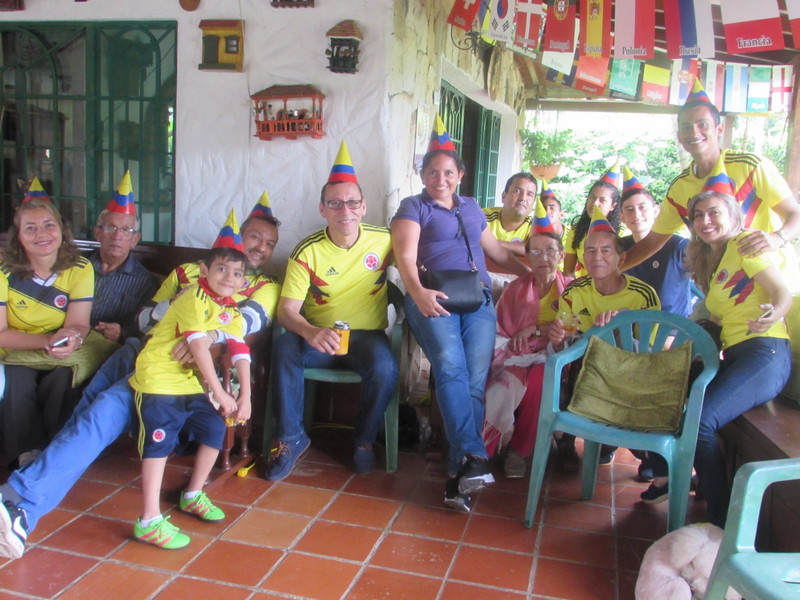 Supporting the Colombian team with my family in the last World Cup