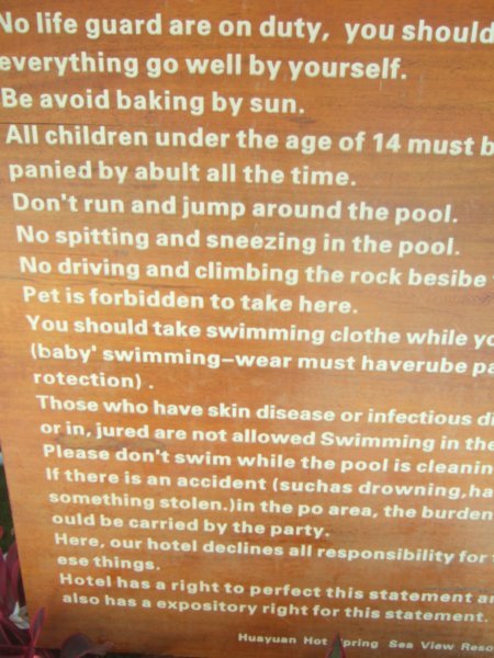 This is the sign they have in the swimming pool