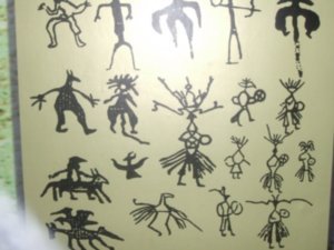 Rock paintings on the divinities and the witches