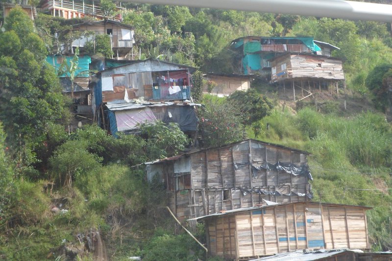 A view of the slums from the cable car