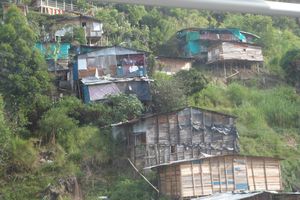 A view of the slums from the cable car