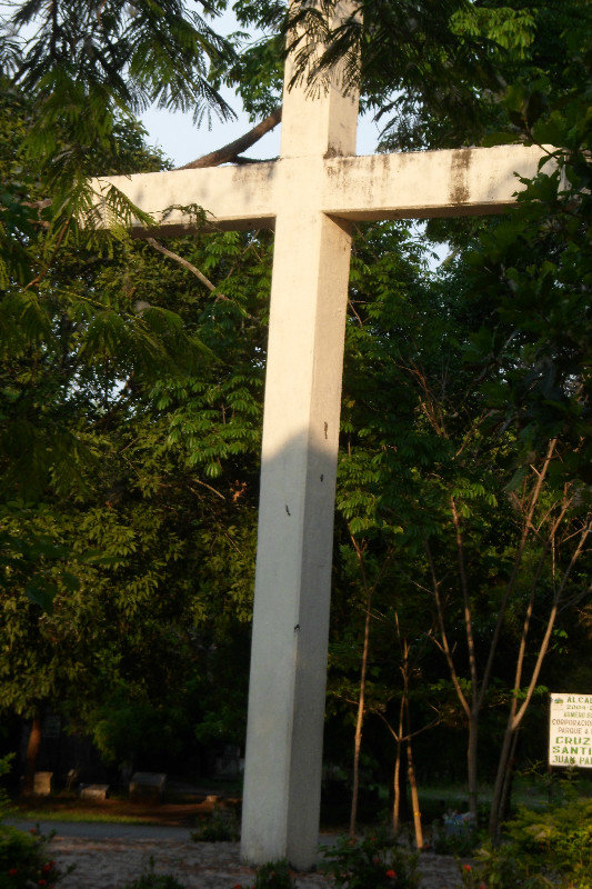 A cross to remind visitors that measures need to be taken when there are signs of a tragedy