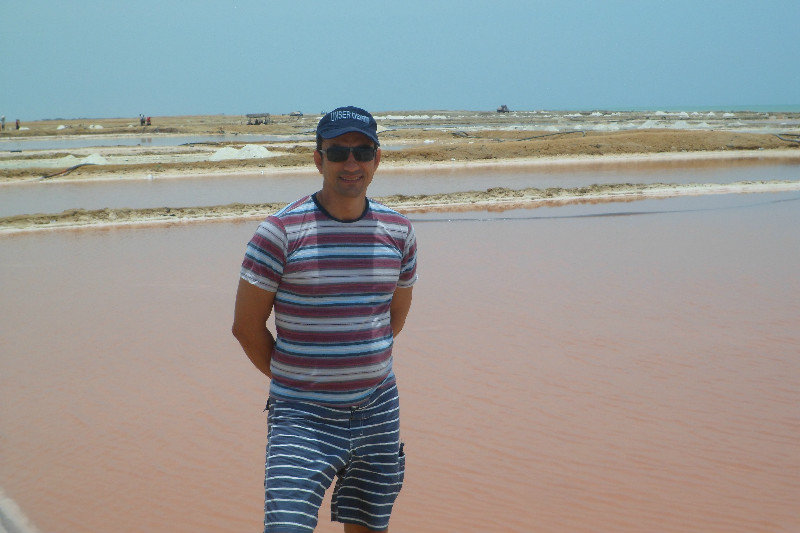 Me as a Manaure cacique, surrounded by tons of salt