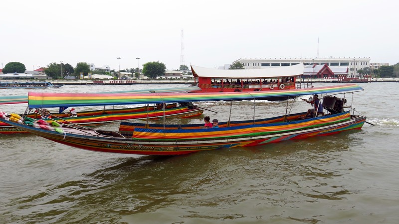 Boats we took to Wat Arun and Chinatown 