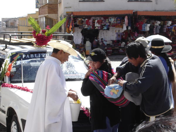 Blessing of the cars in copacabana