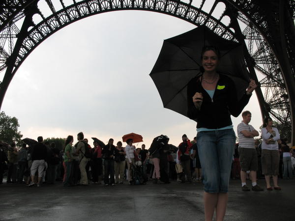 Raining at the Eiffel Tower