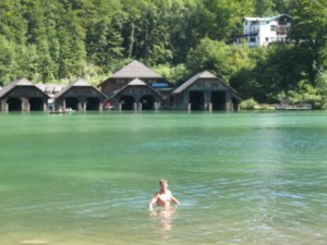 Stacy swimming in Lake Konigssee