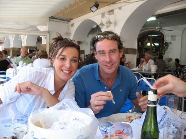Marisa & Jason enjoying the fresh seafood