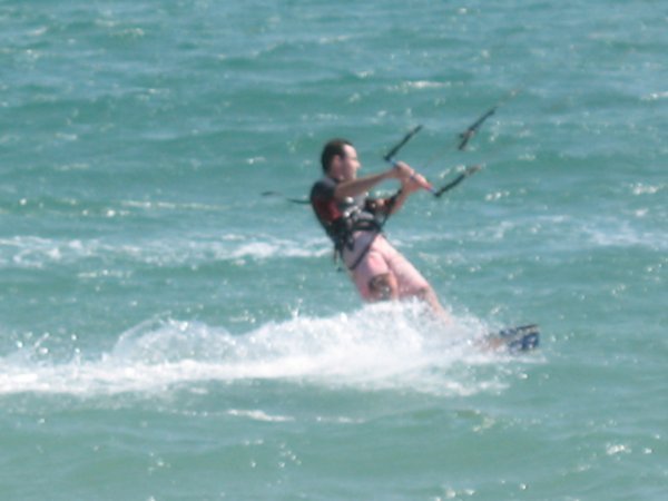 Jason kitesurfing like a pro
