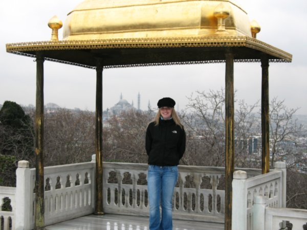 Erin in the Throne at Topkapi Palace 