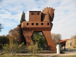 The wooden horse at the City of Troy