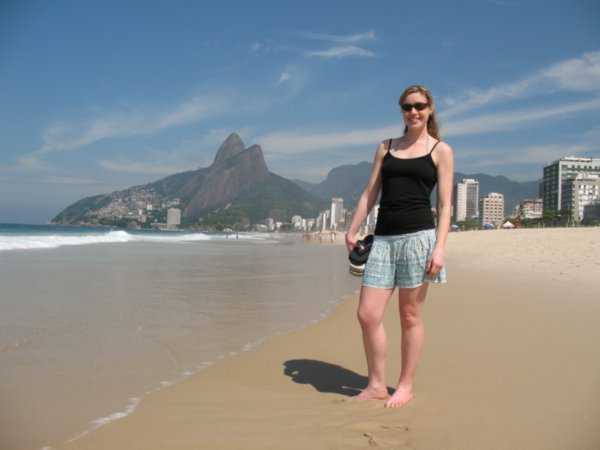 Erin enjoying Ipanema Beach, Rio de Janeiro