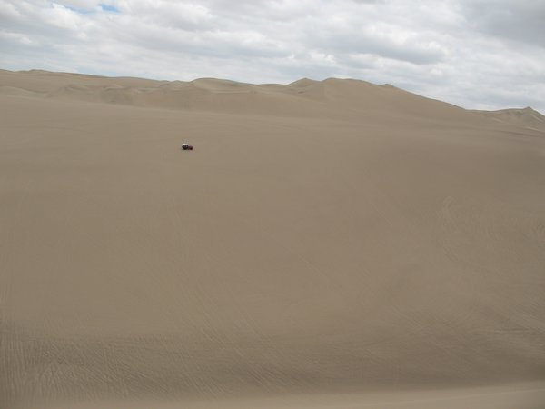 The expanses of the Huacachina sand dunes