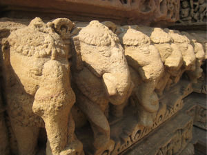 Elephant carvings at the Sun Temple