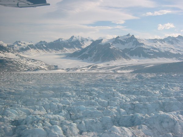 Aerial views of the glacier