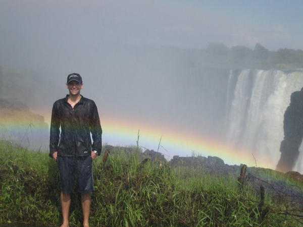 Dave getting very wet at Vic Falls