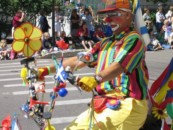 Clown at Charlottetown 150 years parade