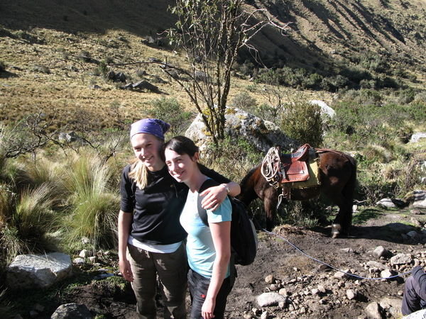 Nic, Sarah and Donkey trekking