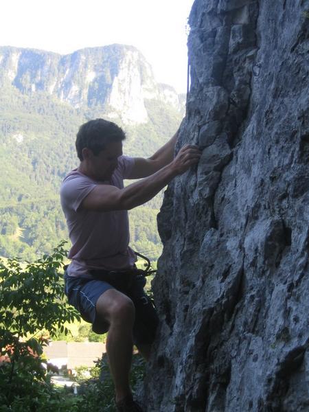 Dave climbing near Bled