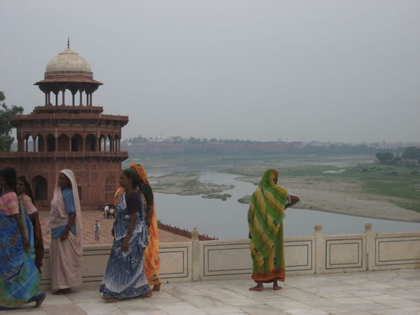 Women Checking out the Taj