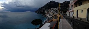 Panorama Positano in the storm