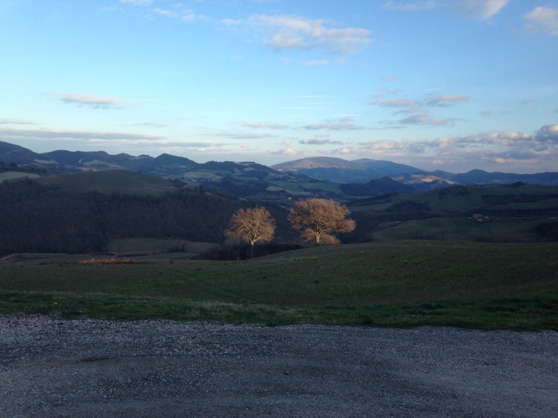 Panorama overlooking hills between Urbania and urbino