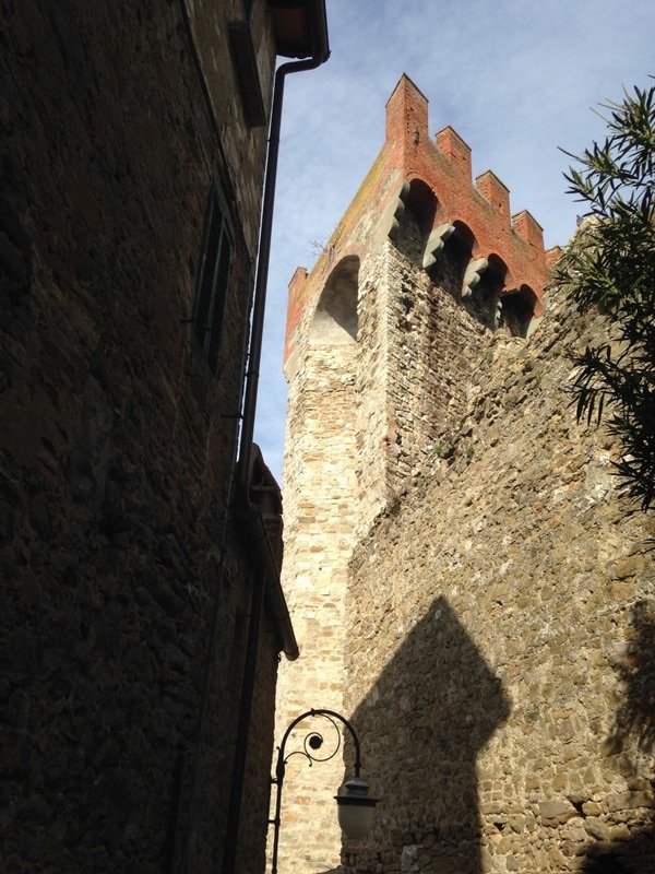 Old castle wall and tower