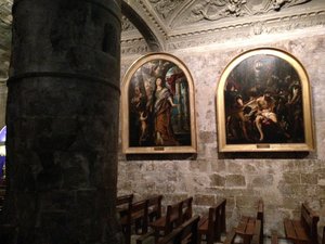 Grasse: open church 3 Reuben's originals on the walls